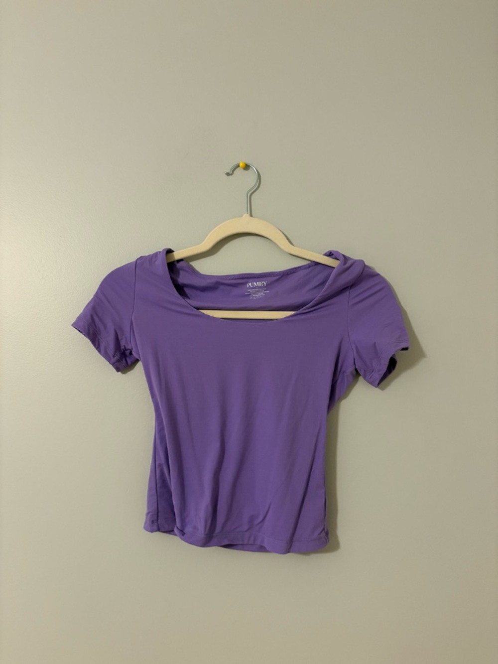 Purple Short-Sleeve Scoop Neck Top - Tight Fit